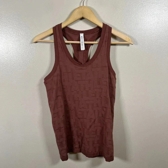 Athleta Momentum Logo Tank Top Size Small Hearth Rose Athletic Running Workout - Picture 2 of 10